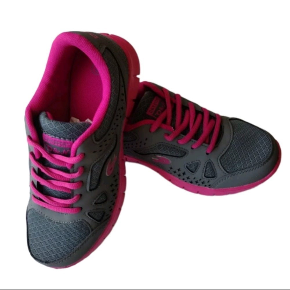 D &‎ N Sport Shoes Youth Size 6 Gray Hot Pink Sneaker School Breathable Walking